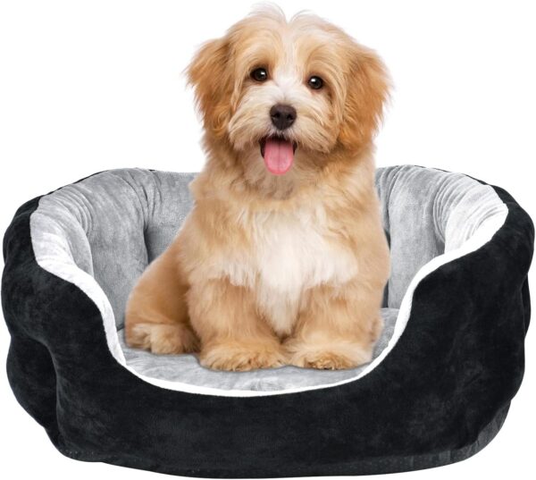 Latawon Dog Cat Bed Small Pet Sofa Bed, Small Dog Bed Washable, Soft Pet Sleeping Bed for Dogs, Cats, Kittens and Puppies Super Soft and Comfortable Plush Dog Bed with Non-Slip Bottom,S