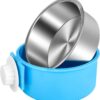 Joyoldelf 2-in-1 Pet Hanging Bowl for Crates & Cages Removable Stainless Steel Dog Bowl with Plastic Puppy Feeder Food Water Bowl for Cat, Rabbit, Bird, Hamster, Shitzu, Ferret