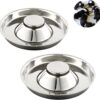 YUDANSI 2Pack Stainless Steel Puppy Weaning Bowls, Cat Bowls for Food Water, Puppy Feeder Bowl Whelping Dishes,Feeding Bowls for Multiple Puppies Cats Eating at Same Time for Small Medium Large Dogs