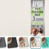 Silicone Dog Cat Food Mat, Waterproof Slip Resistant Raised Edge Pet Feeding Mats, Pet Bowl Mat with High Lip, Anti-Messy and Prevent Spill on Floor, Dishwasher Safe