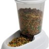 Ferplast Dry food dispenser for dogs and cats 3 Liter ZENITH Practical pet feeder food dispenser biscuits for animals, Transparent tank with lid, Non-slip bottom, 20,2 x 29,2 x h 28,8 cm White