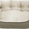 Canine Creations Cozy Pet Bed by Arlee Home & Pet Orthopedic Eco-Friendly Oval Durable Chew Resistant Washable Pet Bed for Dogs, Beige