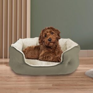 Canine Creations Cozy Pet Bed by Arlee Home & Pet Orthopedic Eco-Friendly Oval Durable Chew Resistant Washable Pet Bed for Medium and Large Large Dogs, Aloe