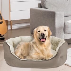 Canine Creations Cozy Pet Bed by Arlee Home & Pet Orthopedic Eco-Friendly Oval Durable Chew Resistant Washable Pet Bed for Medium and Large Large Dogs, Charcoal