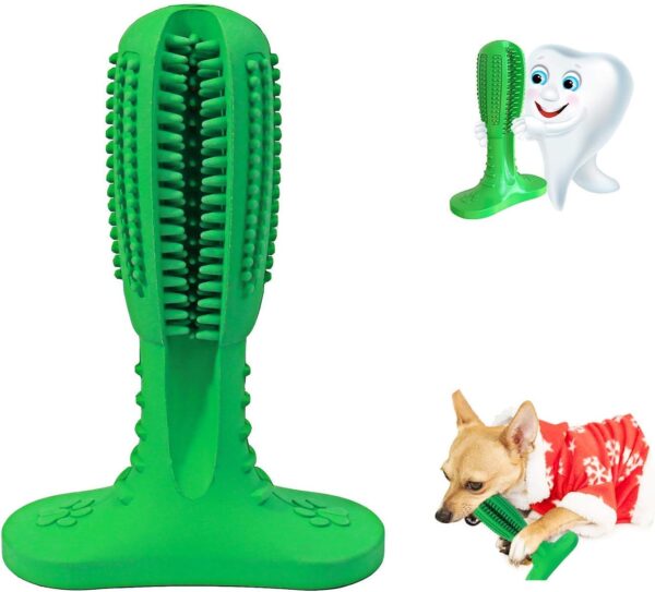 Bestbuy Dog Toothbrush Stick-Puppy Dental Care Brushing Stick Effective Doggy Teeth Cleaning Massager Nontoxic Natural Rubber Bite Resistant Chew Toys for Dogs