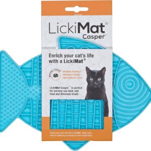 LickiMat Casper, Fish-Shaped Cat Slow Feeders for Feline Boredom and Anxiety Reduction; Perfect for Food, Treats and Anxiety Reduction, Turquoise