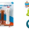 Nylabone Puppy Starter Kit, Pack of 3 Dental Dog Chew Bones, Teething, Small, for Puppies Up to 11 kg & Gentle Puppy Dog Teething Chew Toy Rings, Bacon Flavour, Small, for Puppies Up to 11 kg