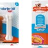 Nylabone Puppy Starter Kit, Pack of 3 Dental Dog Chew Bones, Teething, Graduate & Gentle Puppy Teething Dental Chew Toy Bone with Nubs & Ridges, Chicken Flavour, Blue, XS, for Puppies Up to 7 kg