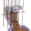 1L Rabbit Cage Automatic Feeder Food Dish Small Animal Bin Feeder with Lid for Bunny Cat Ferret Chinchilla Guinea Pig