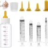 ANGYANG Pet Feeding Kit for Kitten and Puppy Silicone Feeding Pacifier,10in1 Feeding Utensils, Bottles for Nursing, Pet Medicine Feeder Syringe for Pets and Wildlife