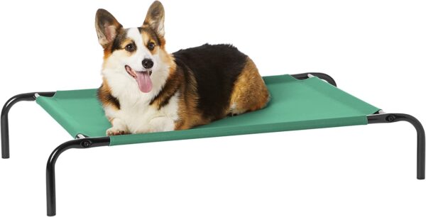 Amazon Basics Cooling Elevated Pet Dog Bed, M, Green, 110 x 65 x 19 cm (L x W x H)