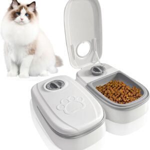 Automatic Pet Feeder Cat Bowl: YOYIAG Automatic Pet Feeder with Timer Dry and Wet Cat Food Dispenser, Automatic Cat Feeder, Timed Food Bowl, Pet Feeder for Cats Kitten Small Dog (No Battery Included)