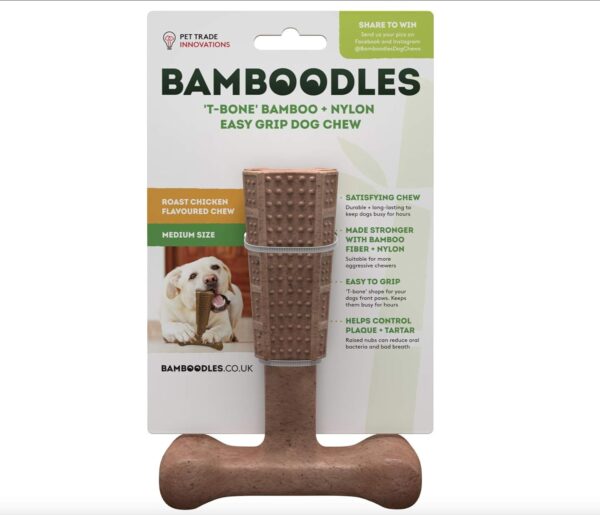 Bamboodles T Bone Dog Chew for the most aggressive of chewers MEDIUM CHICKEN