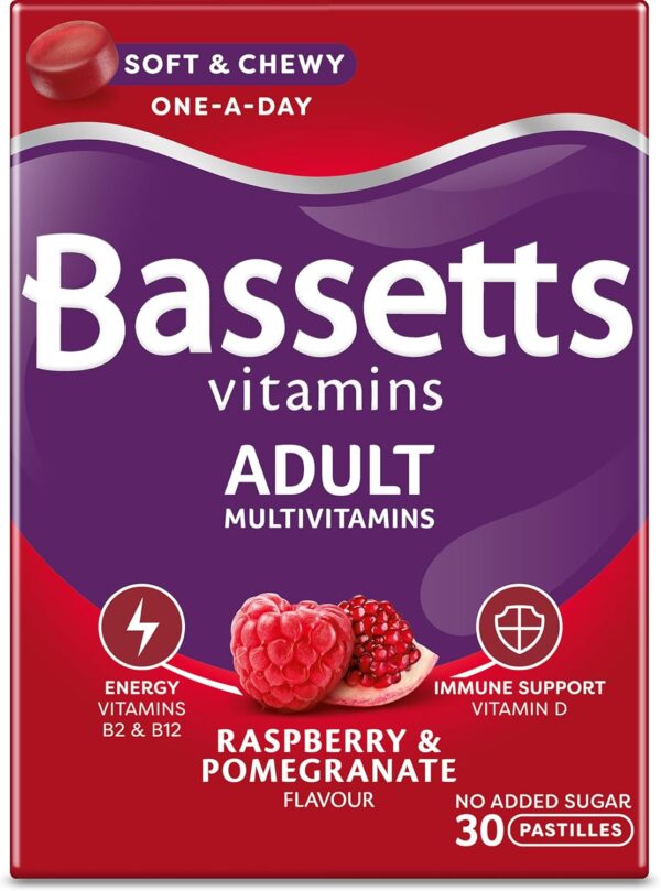 Bassetts Vitamins Adult Raspberry & Pomegranate Flavour Multivitamins 30 Gummy Pastilles