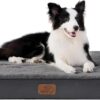 Bedsure Extra Large Dog Bed Washable - Orthopedic Dog Bed and Mattress Mat for Dog Crate with Removable Plush Sherpa Cover, Grey, 112x81x7.6cm