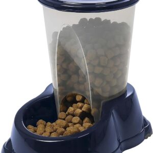 CAT CENTRE Dark Blue Pet Automatic Food Dispenser Gravity Feeder Snacker Cat Kitten Dog Puppy Dish Bowl