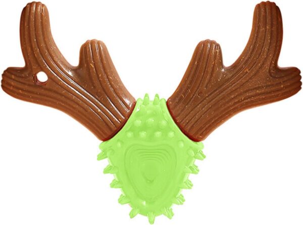 CATSELURRY Chew Playset Dog Chew Toy for Aggressive Chewer Antlers Shape Dogs Dental Chewing Toy Puppy Teething Bone Toy Toothbrush Pet Supply