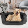 Canine Creations Cozy Pet Bed by Arlee Home & Pet Orthopedic Eco-Friendly Oval Durable Chew Resistant Washable Pet Bed for Medium and Large Large Dogs, Black