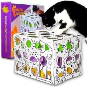 Cat Amazing MEGA – Cat Treat Puzzle Box – Interactive Treat Maze – Cat Puzzle Feeder – Treat Box for Indoor Cats – Enrichment Food Toy – Best Cat Toy Ever!