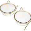 Cat Bowl Set Cat Bowls Raised Puppy Feeders Cat Ceramic Bowl Tilted Dog Plate Pet Water Bowl Cat Food Feeder Cat Feeding Bowl Pet Bowl Feeder Water Dispenser Easy to Clean Glass