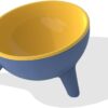 Cat Bowls Tilted Raised,Single Cat Feeding Bowls with Stand,Elevated Cat Food Water Bowl Kittens Dishes 15° Inclined Angle Cat Feeder,Yellow