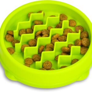 Catstages Kitty Slow Feeder Cat Bowl, Green