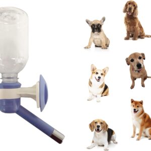 Choco Nose Patented No-Drip Small-Medium Sized Dogs/Cats Water Bottle/Feeder Pet Cages Crates 300ML Mess Free Leak-Proof Nozzle 16mm Blue (C590)