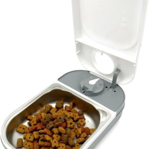 Closer Pets C100 One Meal Automatic Pet Feeder For Cats And Small Dogs With Stainless Steel Bowl Insert