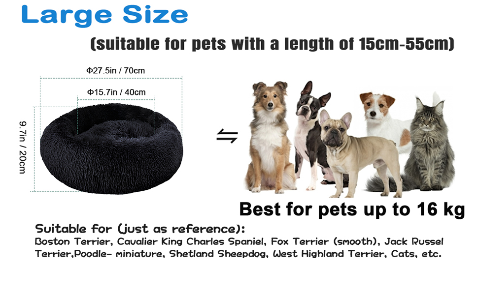 Comfy Calming Dog Bed Medium Washable,Anti Anxiety Donut Ped Bed,Luxury Amazingly Cat Bed 