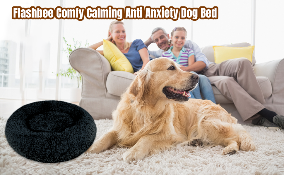 Comfy Calming Dog Bed Medium Washable,Anti Anxiety Donut Ped Bed,Luxury Amazingly Cat Bed 