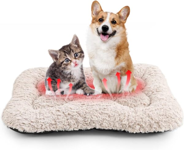 Copatocacy Self-Warming Bed for Cat and Small Dog,Self Heated Cat Pad Self Heating Pet Mat Self Warming cat Bed Outdoor and Indoor Ultra Warm Cozy 24 x 18inch Reversible Machine Washable