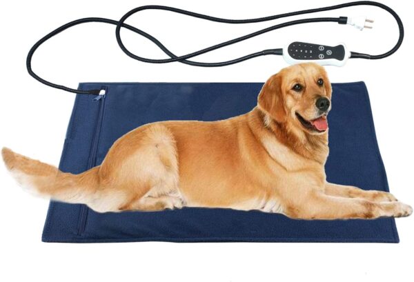 DEOMAN Pet Heating Pads for Dogs Cats Heated Bed mat,Electric Heating pad for Puppies with Timer to Keep pet Warm,Long chew Resistant Cord