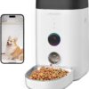 DOGNESS Automatic Cat Feeder with Camera, 5G WiFi Dog Feeder for 4L Dry Food, 1080P HD Video Pet Dispenser with Night Vision, APP Control Two-Way Audio Interacting USB+Battery Dual Power Supply