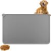 Dog Food Mat - VANYIBRO - Pet Feeding Mat Dog Cat Bowl Mat Non-Slip Waterproof Dog Bowl Mat Silicone Food-Grade Dog Feeding Mat for Food and Water Bowls Tray(Grey)