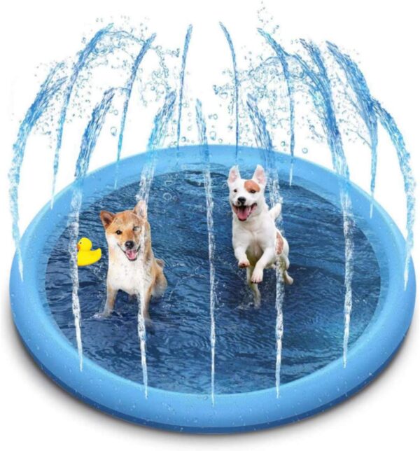 Dog Pools,67" Dog Sprinkle and Splash Water Play Mat,Dog Pools Dog’s Summer Toys Spray Pad,Garden Outdoor Portable Sprinkler Dog Play Mat Outside