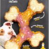 Dog Toy, Tough Nylon Cross Bone Toy, Durable TPR Bacon & Maple Syrup Scented Dental Chew Toy for Medium Large Breed Dogs