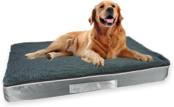 EASTLION Dog Bed,Orthopedic Washable Dog Bed with Removable Cover,Dog Mattress Dog Mat Suitable for Dog Crates,Grey,L(39.4X29.5X3.9 inch)