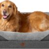 EHEYCIGA XL Dog Bed Memory Foam, Extra Large Orthopedic Dog Beds Sofa with Sides and Waterproof Liner, Pet Couch with Washable Removable Cover and Non-Slip Bottom, 106x76x19cm, Dark Grey