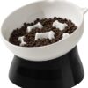 Elevated Cat Slow Feeder Bowl - Ceramic Cat Bowl Slow Eating - Cat Puzzle Feeders - Tilted Raised Cat Food Bowl Anti Vomiting - Whisker Friendly Cat Feeding Bowls - Dishwasher Microwave Safe - 6 Inch