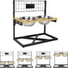 Elevated Dog Bowls, 12 Adjustable Heights Raised Dog Bowl with 2 Stainless Steel 1L Bowls, Comfortable & Anti-skid Dog Bowls, Easily Adjust from 8cm to 40cm for Small Medium Large Dogs, Cats