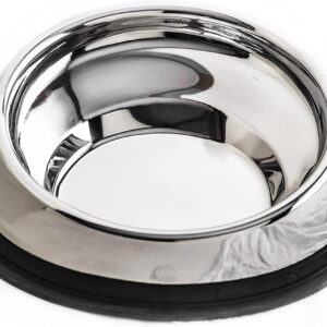 Enhanced Pet Bowl, Stainless Steel Slanted Dog Bowl with Raised Ridge for Flat-Faced Dog Breeds or Cats, Food-Grade Non-Slip No Spill Bowl for Dogs, Less Mess, Less Gas, and Better Digestion, Small