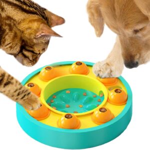 Etechydra Dog Puzzle Slow Feeder Toy, Interactive Dogs Puzzle Toys for Dogs Cats, Small Medium Bowl for IQ Training & Mental Enrichment, Dog Treat Dispenser Puzzle Toy Gifts, Yellow