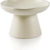Extra Wide 6.1" Raised Cat Food Bowl, Shallow Ceramic Elevated Cat Feeder Bowl, Anti Vomiting, Stress Free, Whisker Fatigue, Pet Food or Water Bowl, White