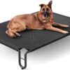 FAYDUDU Raised Dog Bed Elevated Dog Beds Large Washable Chew Resistant Dog Bed Off Floor Pet Bed for Indoor and Outdoor Use (L, Black)