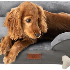 Fur & Bone Dog Bed | Orthopedic Dog Beds with Removable Cover | Dog Sofa Bed, Calming Dog Bed | Non-Skid Dog Beds | Waterproof Dog Bed | Dog Beds Large Washable Large Dog Bed