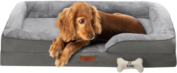 Fur & Bone Dog Bed | Orthopedic Dog Beds with Removable Cover | Dog Sofa Bed, Calming Dog Bed | Non-Skid Dog Beds | Waterproof Dog Bed | Dog Beds Large Washable Large Dog Bed