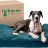 Furhaven Giant Orthopedic Dog Bed Minky Plush & Velvet Luxe Lounger w/Removable Washable Cover - Spruce Blue, Giant (XXX-Large)