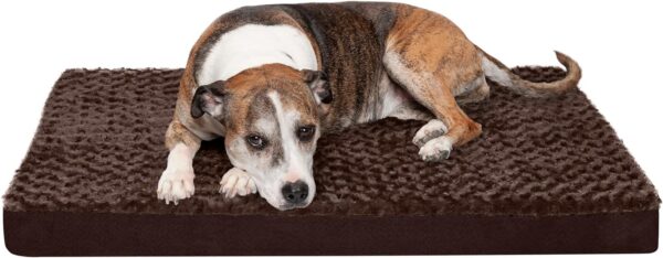 Furhaven Large Orthopedic Dog Bed Ultra Plush Faux Fur & Suede Mattress w/Removable Washable Cover - Chocolate, Large