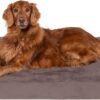 Furhaven XL Orthopedic Dog Bed Faux Fur & Velvet Sofa-Style w/Removable Washable Cover - Driftwood Brown, Jumbo (X-Large)