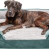 Furhaven XXL Orthopedic Dog Bed Perfect Comfort Plush & Velvet Waves Sofa-Style w/Removable Washable Cover - Celadon Green, Jumbo Plus (XX-Large)